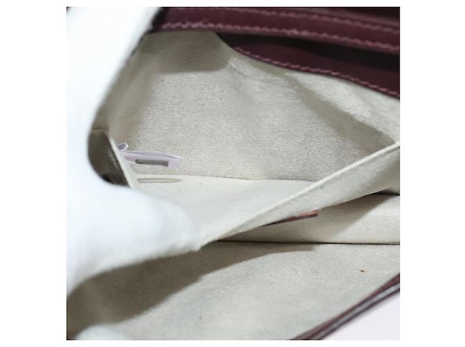 Jimmy Choo Borsa a mano in pelle bordeaux argento Auth BA5034 Bordò - vista 22