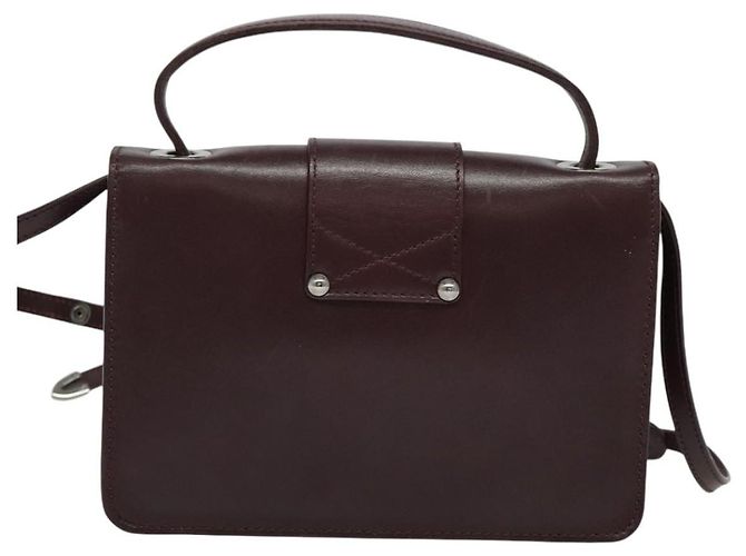 Jimmy Choo Borsa a mano in pelle bordeaux argento Auth BA5034 Bordò - vista 3