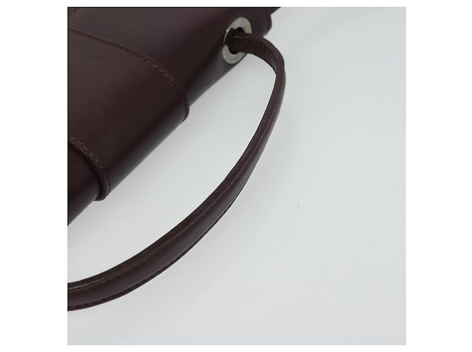 Jimmy Choo Borsa a mano in pelle bordeaux argento Auth BA5034 Bordò - vista 7