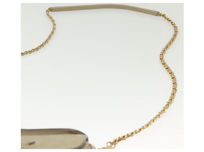 PRADA Borsa a Spalla con Catena Pelle Beige Oro Auth 138848 D'oro - vista 10