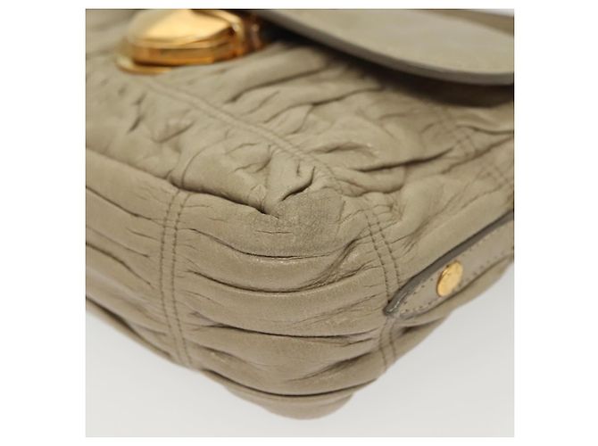 PRADA Borsa a Spalla con Catena Pelle Beige Oro Auth 138848 D'oro - vista 13
