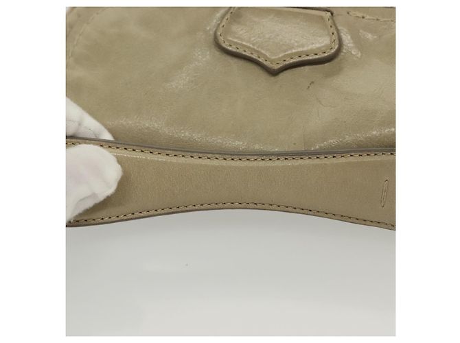 PRADA Borsa a Spalla con Catena Pelle Beige Oro Auth 138848 D'oro - vista 7