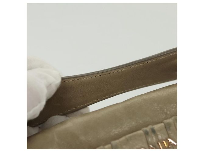 PRADA Borsa a Spalla con Catena Pelle Beige Oro Auth 138848 D'oro - vista 8