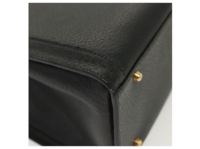 Borsa a mano in pelle Gucci Bamboo nera e oro 002 1186 0260 Auth ep10262 Nero D'oro - vista 10