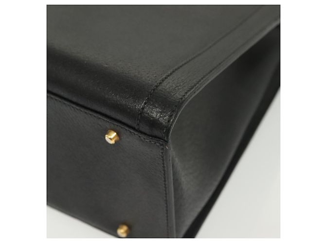 Borsa a mano in pelle Gucci Bamboo nera e oro 002 1186 0260 Auth ep10262 Nero D'oro - vista 11