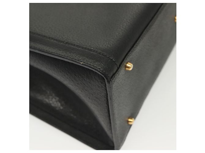 Borsa a mano in pelle Gucci Bamboo nera e oro 002 1186 0260 Auth ep10262 Nero D'oro - vista 12