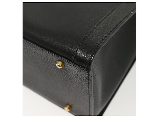 Borsa a mano in pelle Gucci Bamboo nera e oro 002 1186 0260 Auth ep10262 Nero D'oro - vista 13