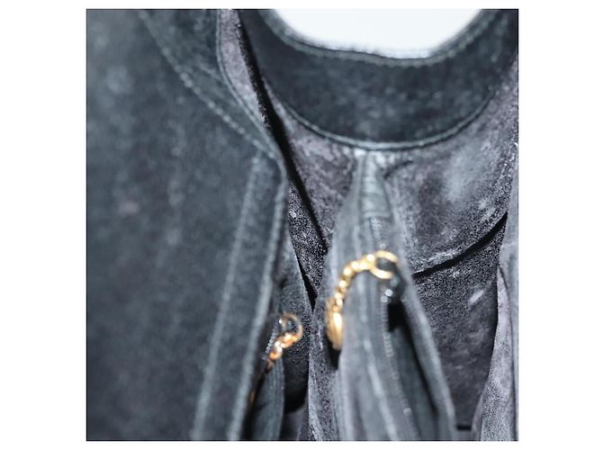 Borsa a mano in pelle Gucci Bamboo nera e oro 002 1186 0260 Auth ep10262 Nero D'oro - vista 17