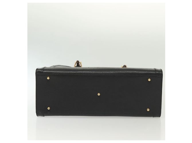 Borsa a mano in pelle Gucci Bamboo nera e oro 002 1186 0260 Auth ep10262 Nero D'oro - vista 9