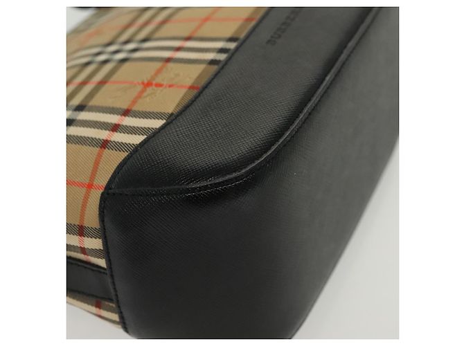 BURBERRY Nova Check Handtasche aus Canvas Beige Gold Auth th6248 - Ansicht 12