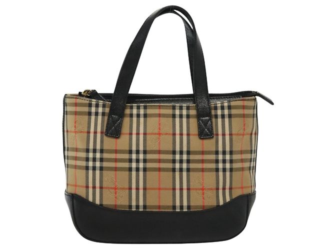 BURBERRY Nova Check Handtasche aus Canvas Beige Gold Auth th6248 - Ansicht 2