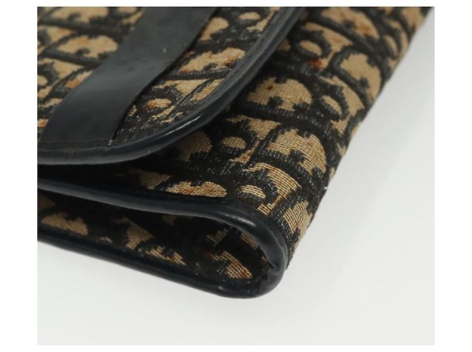 Borsa a spalla in tela Trotter Christian Dior blu navy oro Auth 139814 D'oro - vista 10