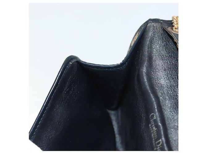 Borsa a spalla in tela Trotter Christian Dior blu navy oro Auth 139814 D'oro - vista 19