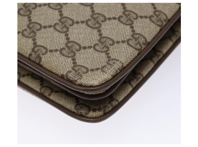 Borsa a Spalla Gucci GG Supreme Web Sherry Line PVC Beige Oro Rosso Auth ep10287 D'oro - vista 13