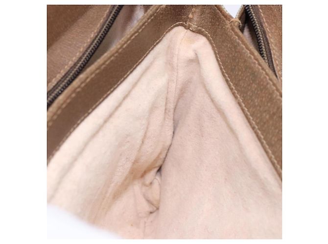 Borsa a Spalla Gucci GG Supreme Web Sherry Line PVC Beige Oro Rosso Auth ep10287 D'oro - vista 19