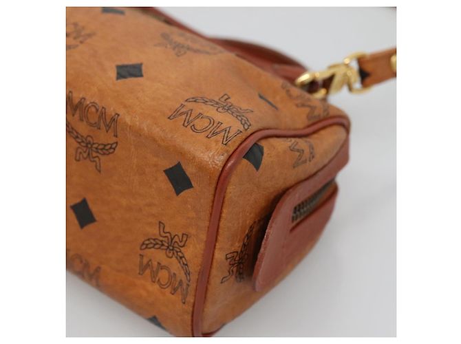 Borsa MCM Logogram Vicetos in pelle PVC 2 in 1 marrone oro Auth hk2943 D'oro - vista 12