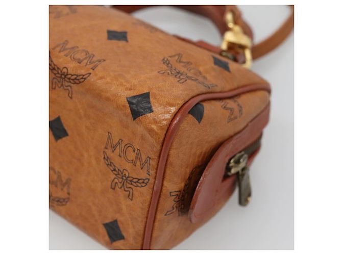 Borsa MCM Logogram Vicetos in pelle PVC 2 in 1 marrone oro Auth hk2943 D'oro - vista 14