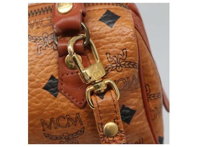 Borsa MCM Logogram Vicetos in pelle PVC 2 in 1 marrone oro Auth hk2943 D'oro - vista 17