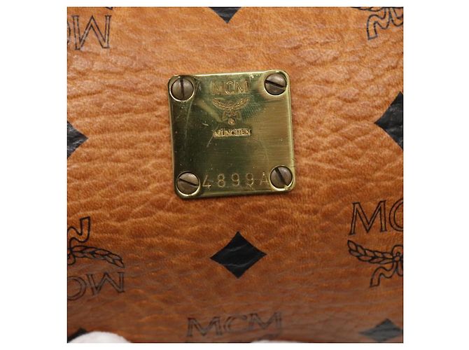 Borsa MCM Logogram Vicetos in pelle PVC 2 in 1 marrone oro Auth hk2943 D'oro - vista 18