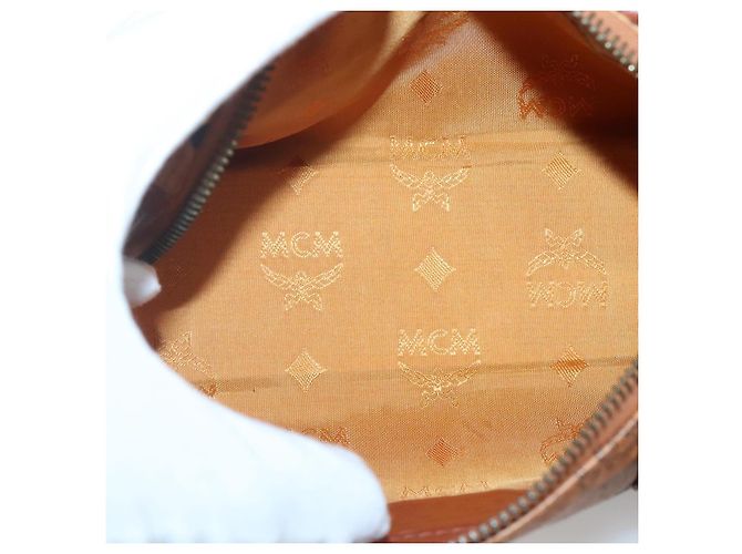 Borsa MCM Logogram Vicetos in pelle PVC 2 in 1 marrone oro Auth hk2943 D'oro - vista 19
