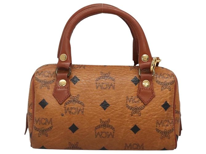 Borsa MCM Logogram Vicetos in pelle PVC 2 in 1 marrone oro Auth hk2943 D'oro - vista 3