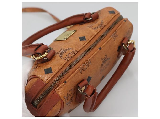 Borsa MCM Logogram Vicetos in pelle PVC 2 in 1 marrone oro Auth hk2943 D'oro - vista 6