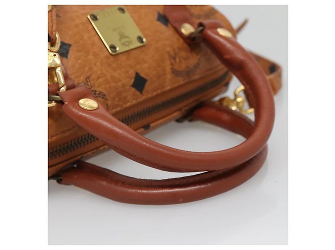 Borsa MCM Logogram Vicetos in pelle PVC 2 in 1 marrone oro Auth hk2943 D'oro - vista 7
