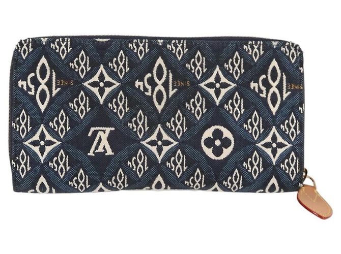 LOUIS VUITTON Portafoglio Zippy Monogram Jaguar Blu M80212 LV Auth 138933M - vista 3