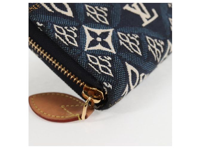 LOUIS VUITTON Portafoglio Zippy Monogram Jaguar Blu M80212 LV Auth 138933M - vista 8