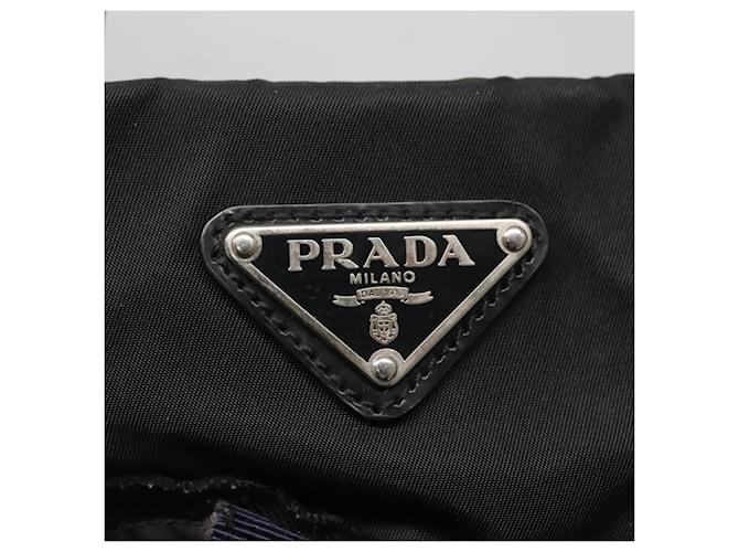 Borsa Tote Prada in nylon nero e argento Auth hk2905 - vista 14