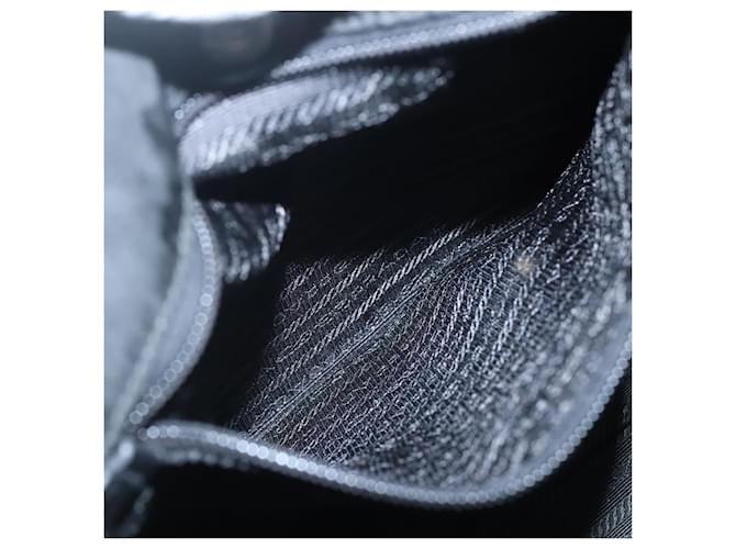 Borsa Tote Prada in nylon nero e argento Auth hk2905 - vista 20