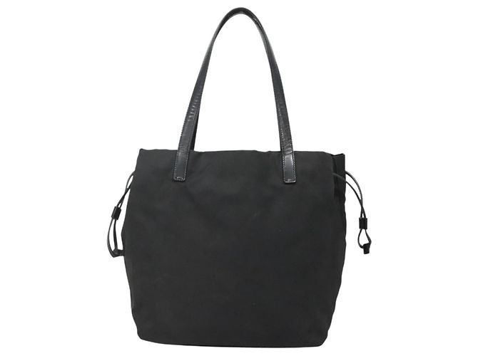 Borsa Tote Prada in nylon nero e argento Auth hk2905 - vista 3