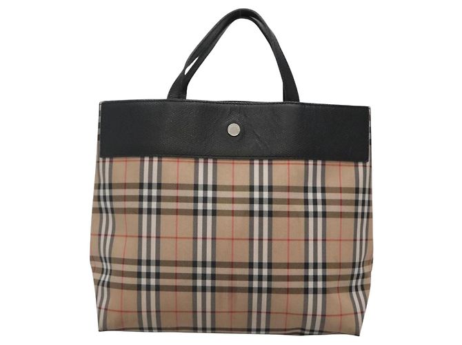 Borsa a mano Burberry Nova Check in nylon e pelle beige argento autentica bs28988 - vista 2
