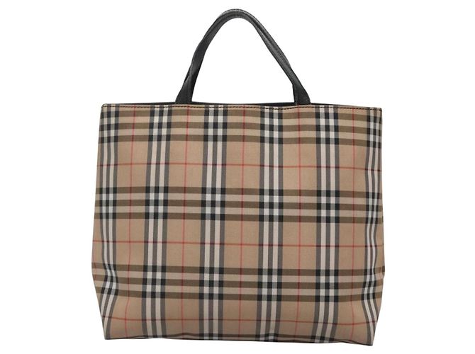 Borsa a mano Burberry Nova Check in nylon e pelle beige argento autentica bs28988 - vista 3