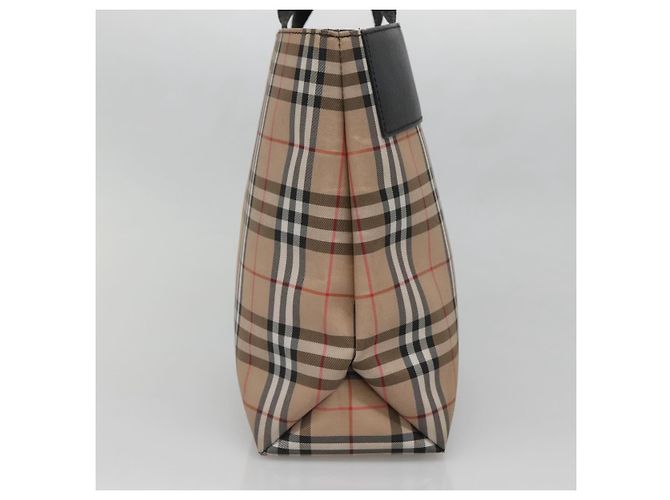 Borsa a mano Burberry Nova Check in nylon e pelle beige argento autentica bs28988 - vista 4