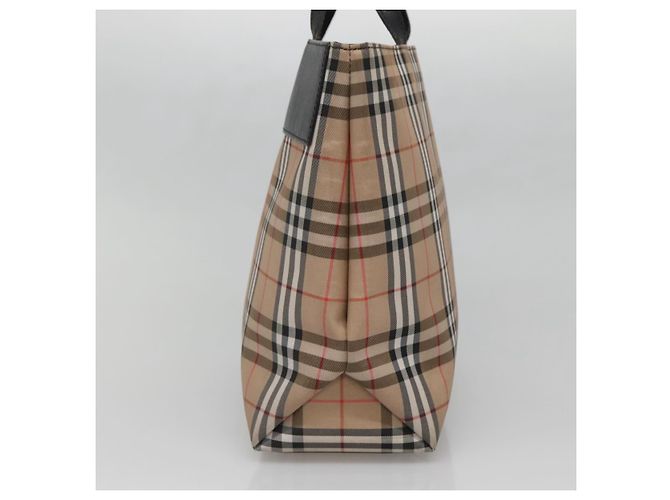 Borsa a mano Burberry Nova Check in nylon e pelle beige argento autentica bs28988 - vista 5