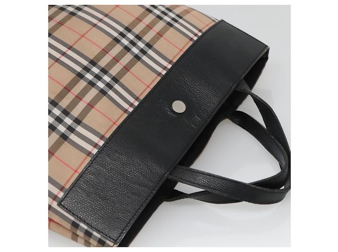 Borsa a mano Burberry Nova Check in nylon e pelle beige argento autentica bs28988 - vista 6
