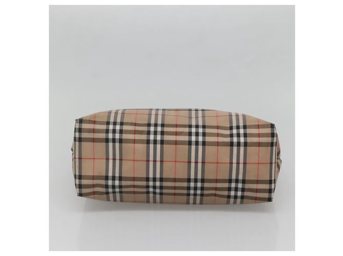 Borsa a mano Burberry Nova Check in nylon e pelle beige argento autentica bs28988 - vista 9
