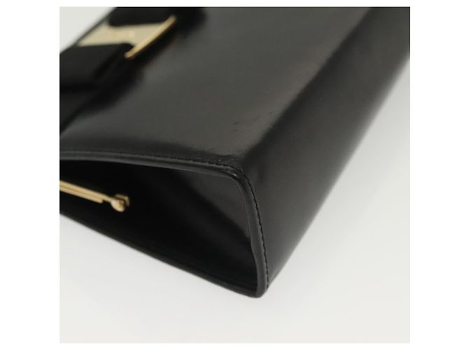 Borsa a Spalla Chain Vala in Pelle Nera e Oro Auth 139529 di Salvatore Ferragamo Nero D'oro - vista 10