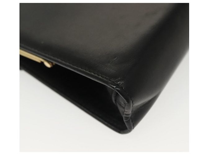 Borsa a Spalla Chain Vala in Pelle Nera e Oro Auth 139529 di Salvatore Ferragamo Nero D'oro - vista 12