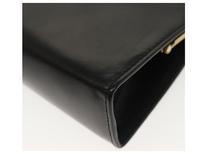 Borsa a Spalla Chain Vala in Pelle Nera e Oro Auth 139529 di Salvatore Ferragamo Nero D'oro - vista 13