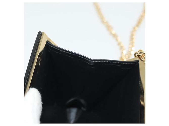 Borsa a Spalla Chain Vala in Pelle Nera e Oro Auth 139529 di Salvatore Ferragamo Nero D'oro - vista 17