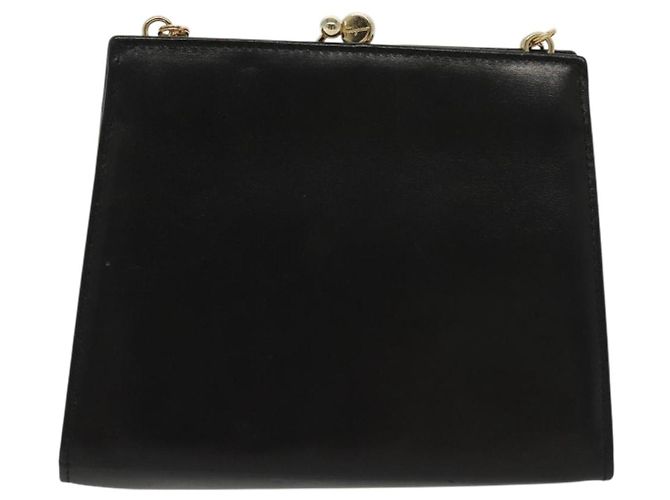 Borsa a Spalla Chain Vala in Pelle Nera e Oro Auth 139529 di Salvatore Ferragamo Nero D'oro - vista 3