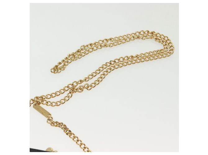 Borsa a Spalla Chain Vala in Pelle Nera e Oro Auth 139529 di Salvatore Ferragamo Nero D'oro - vista 8