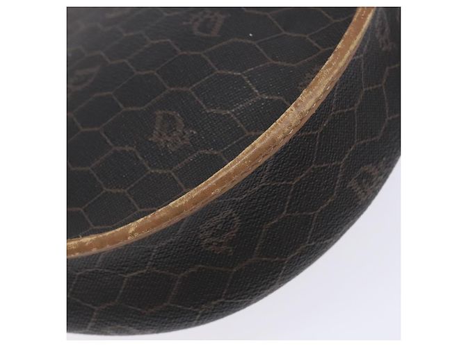 Christian Dior Borsa a spalla in tela a nido d'ape PVC nera e dorata Auth BA4962 Nero D'oro - vista 13