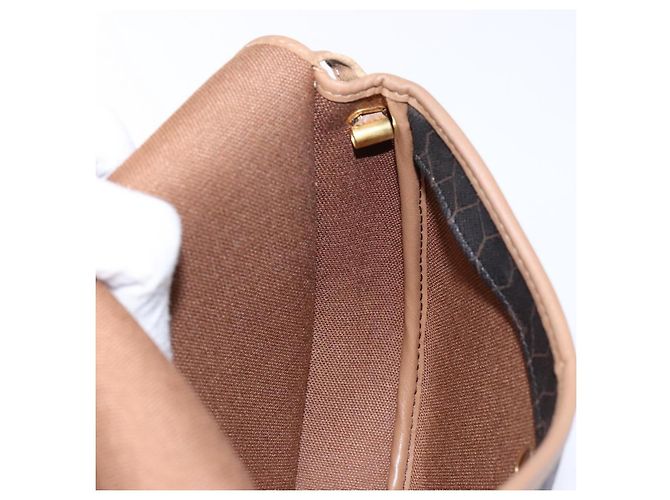 Christian Dior Borsa a spalla in tela a nido d'ape PVC nera e dorata Auth BA4962 Nero D'oro - vista 18