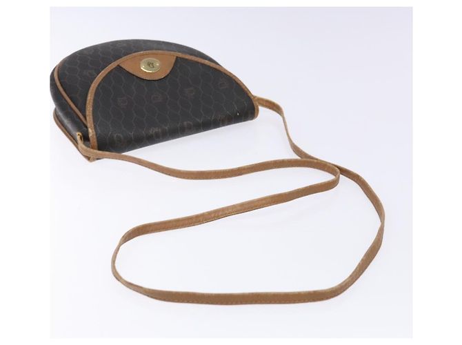Christian Dior Borsa a spalla in tela a nido d'ape PVC nera e dorata Auth BA4962 Nero D'oro - vista 7