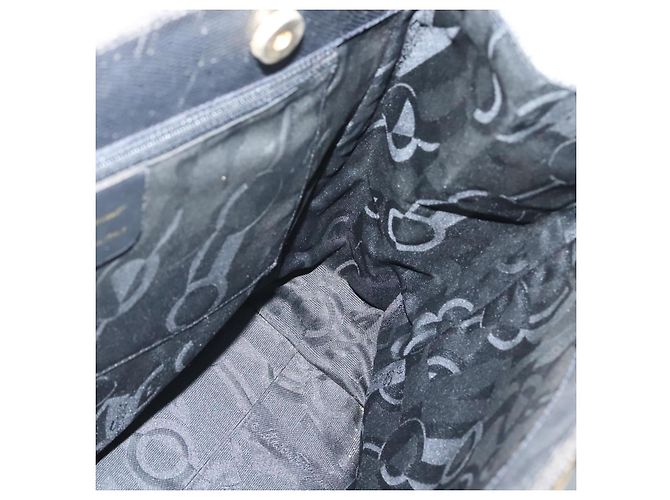 Borsa Tote Vala in pelle nera e oro Auth 139754 di Salvatore Ferragamo Nero D'oro - vista 18