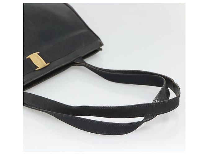 Borsa Tote Vala in pelle nera e oro Auth 139754 di Salvatore Ferragamo Nero D'oro - vista 7