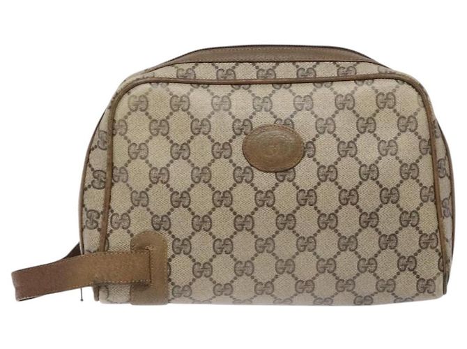 GUCCI GG Supreme Clutch Bag PVC Beige Auth ep10390 - vista 2